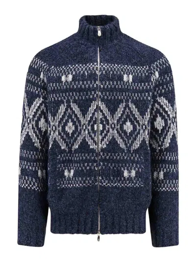 BRUNELLO CUCINELLI ALPACA MIXED CARDIGAN WITH EMBROIDERY