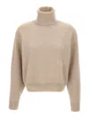 Brunello Cucinelli Ribbed Sweater In Beige