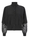 Brunello Cucinelli Sequin Sleeve Cardigan Sweaters And Cardigans Gray In Black