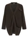 Brunello Cucinelli Longline Cashmere Cardigan Featuring Pockets In Brown