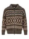 Brunello Cucinelli Multicolor Jacquard Cardigan In Multicolour