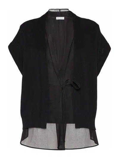BRUNELLO CUCINELLI CÁRDIGAN - NEGRO