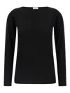 Brunello Cucinelli Boat Neck Cashmere & Lurex Knit Sweater In Black