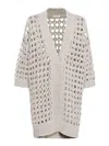 Brunello Cucinelli Open-knit Cardigan In Pink