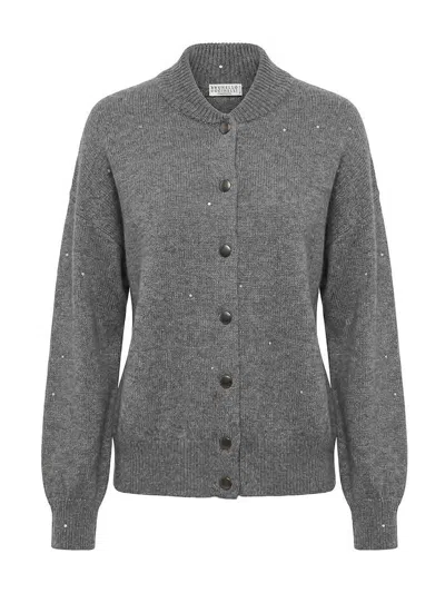 Brunello Cucinelli Cardigan In Gray