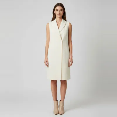 Pre-owned Brunello Cucinelli Cream Cotton Basketweave Long Tailored Vest S In White