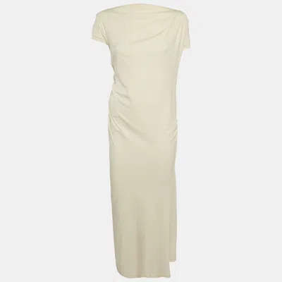 Pre-owned Brunello Cucinelli Cream Cotton Knit Long Dress M