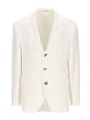 Brunello Cucinelli Deconstructed Single-breasted Jacket Patch Pockets In White