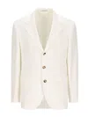 Brunello Cucinelli Deconstructed Single-breasted Jacket Patch Pockets In Nude & Neutrals