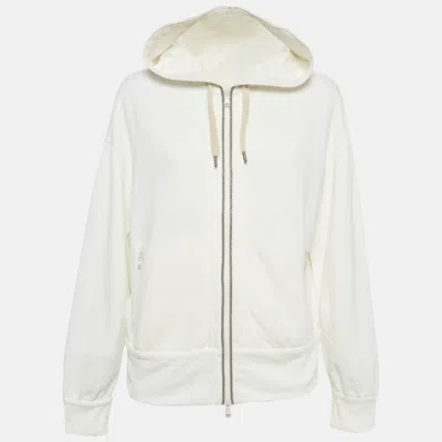 Pre-owned Brunello Cucinelli Cream Jersey Monoli Hooded Sweatshirt S In White