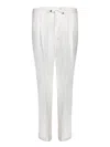 Brunello Cucinelli Cotton Corduroy Drawstring Trousers In White