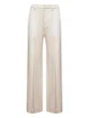Brunello Cucinelli Cream Satin Wide-leg Pant In Neutral