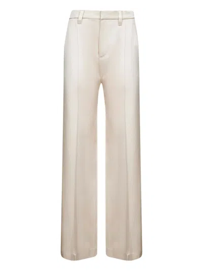 BRUNELLO CUCINELLI BRUNELLO CUCINELLI CREAM SATIN WIDE-LEG PANT