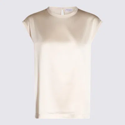 Brunello Cucinelli Cream Silk Shirt In Neutral