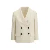 Brunello Cucinelli Cream Viscose Jackets And Coat In Neutral