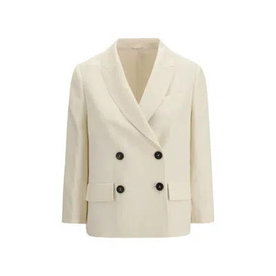 Brunello Cucinelli Cream Viscose Jackets And Coat