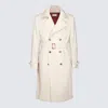 BRUNELLO CUCINELLI CREAM WOOL BLEND TRENCH COAT