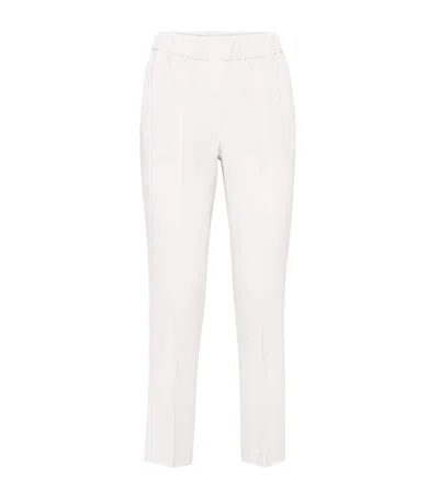 BRUNELLO CUCINELLI CREPE CADY SLIM TROUSERS