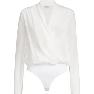 BRUNELLO CUCINELLI BRUNELLO CUCINELLI CRÊPE DE CHINE BODYSUIT