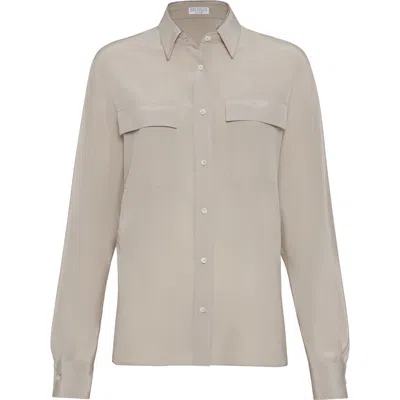BRUNELLO CUCINELLI BRUNELLO CUCINELLI CRÊPE DE CHINE SHIRT