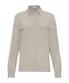 Brunello Cucinelli Crepe De Chine Shirt In Multi