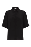 Brunello Cucinelli Short-sleeve Silk Shirt In Nero