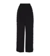 Brunello Cucinelli Crepe Waterfall-embroidery Relaxed Tailored Trouers In Black