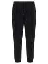 Brunello Cucinelli Logo Printed Drawstring Track Pants In Black