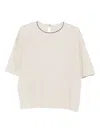 Brunello Cucinelli Crew-neck Cashmere-blend T-shirt In Neutral
