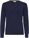 Brunello Cucinelli Crew-neck Cashmere Jumper In Blue