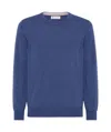 Brunello Cucinelli Crewneck Knitted Jumper In Blue