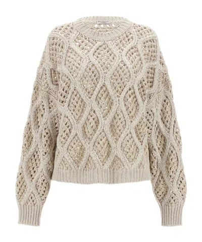 BRUNELLO CUCINELLI BRUNELLO CUCINELLI SEQUIN EMBELLISHED KNITTED JUMPER
