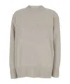 Brunello Cucinelli Oversized Sweater With Ribbed Trim In Cashmere Woman In Nude