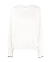 Brunello Cucinelli Crew-neck Cashmere Jumper In White