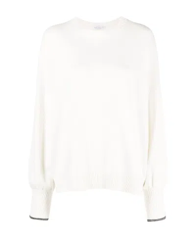 Brunello Cucinelli Crew-neck Cashmere Jumper In White