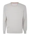 Brunello Cucinelli Light Grey Virgin Wool And Cashmere Jumper In White