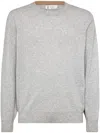 Brunello Cucinelli Crew-neck Cashmere Pullover In Gray