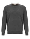 Brunello Cucinelli Cashmere Crew Neck Sweater With Ribbed Cuffs And Hem In Gray