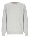 Brunello Cucinelli Grey Cotton Crewneck Sweater In Gray