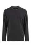 Brunello Cucinelli Men Crew-neck Cotton Jersey T-shirt With Long Sleeves In Black