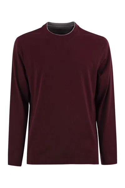 BRUNELLO CUCINELLI BRUNELLO CUCINELLI CREW-NECK COTTON JERSEY T-SHIRT WITH LONG SLEEVES