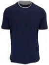 Brunello Cucinelli Crew-neck Cotton T-shirt In Blue