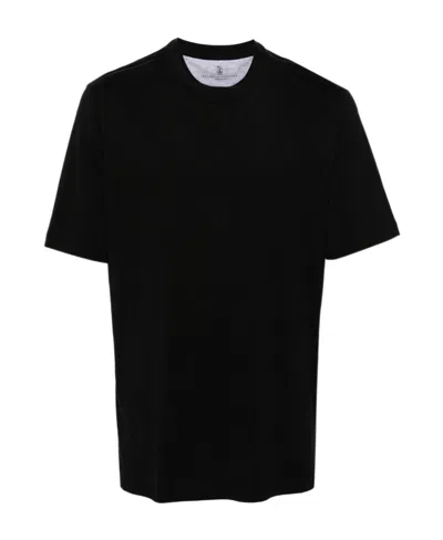 Brunello Cucinelli Crew-neck Cotton T-shirt In Black