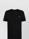 Brunello Cucinelli Cotton Jersey Crew Neck T-shirt With Logo In Black