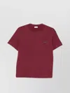 Brunello Cucinelli Crew Neck Cotton T-shirt With Chest Pocket In Red