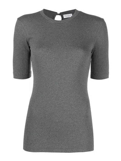 Brunello Cucinelli Crew Neck In Grey