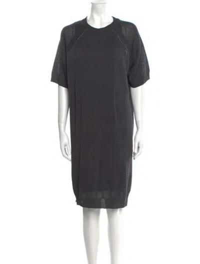 Pre-owned Brunello Cucinelli Crew Neck Knee-length Dress In Blue
