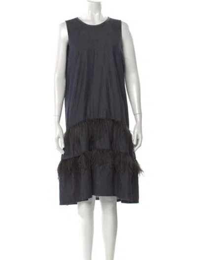 Pre-owned Brunello Cucinelli Crew Neck Knee-length Dress In Blue
