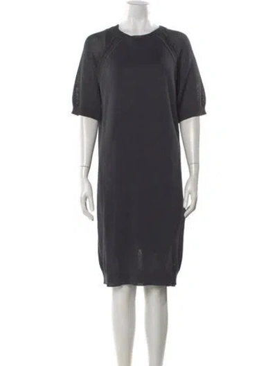 Pre-owned Brunello Cucinelli Crew Neck Knee-length Dress In Gray