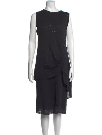 Pre-owned Brunello Cucinelli Crew Neck Knee-length Dress In Gray